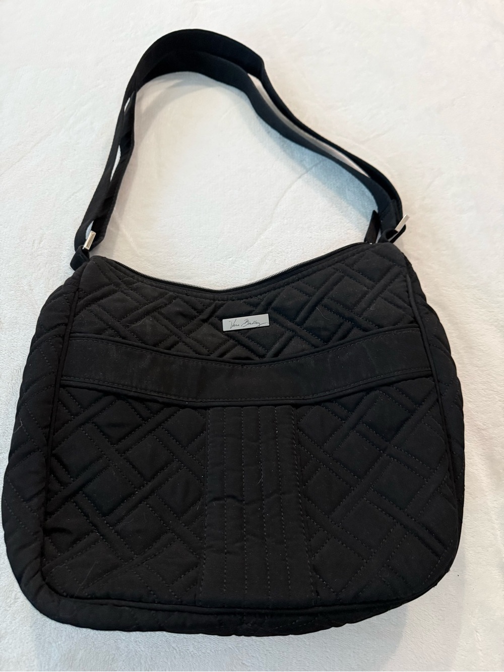 Vera Bradley Microfiber Classic Black Shoulder Bag/Purse